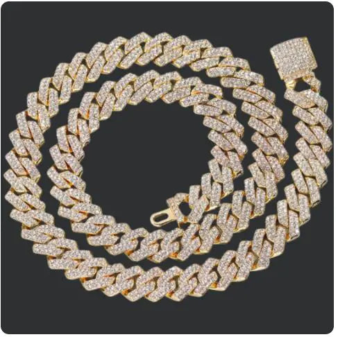 14MM Iced Out Rhombus Cuban Chain